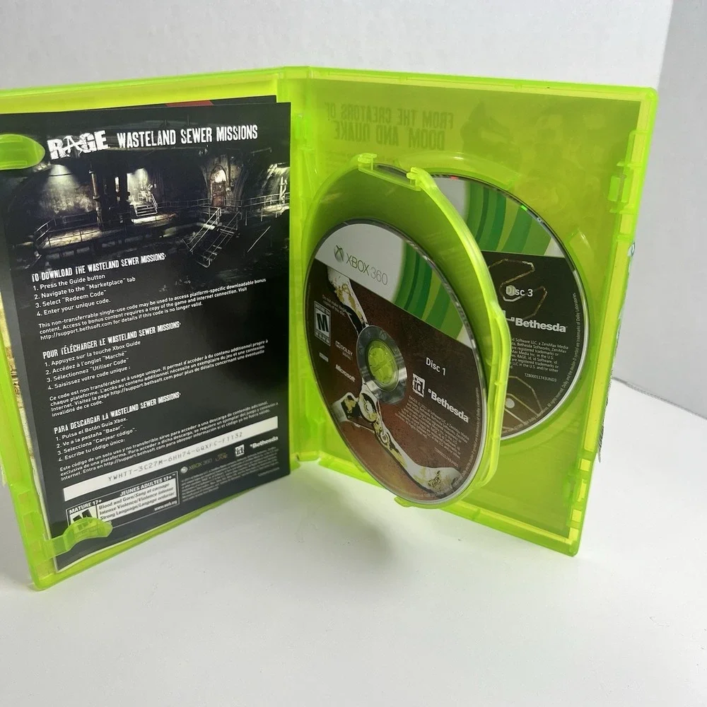 Rage Anarchy Edition Microsoft Xbox 360 2011 Bethesda Action Game 3-Disc Set
